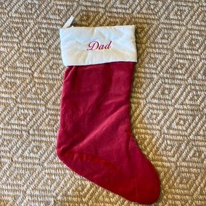 Pottery Barn velour “dad” stocking